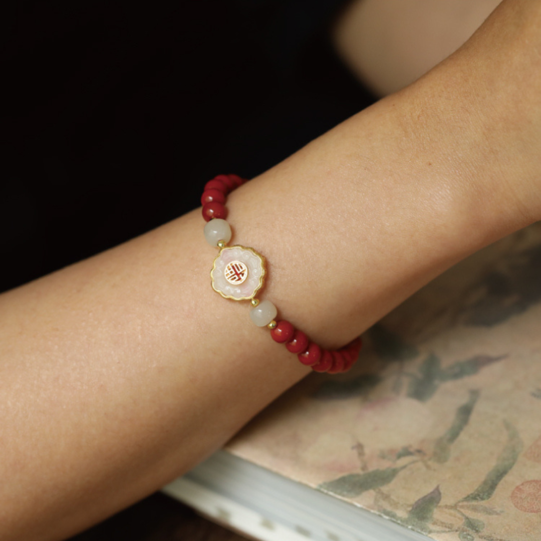 Jinyu Mantang Red Agate Hotan Jade Bracelet